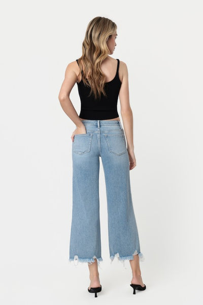 VERVET MID RISE ANKLE WIDE LEG JEANS CAMERON