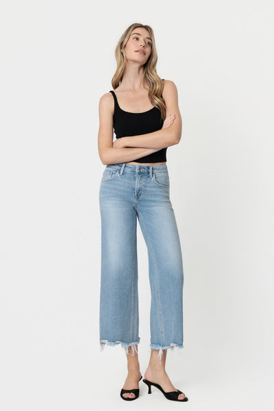 VERVET MID RISE ANKLE WIDE LEG JEANS CAMERON