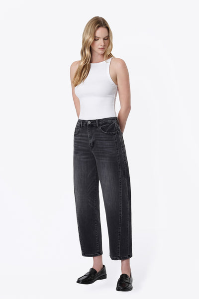 FLYING MONKEY SUPER HIGH RISE MILD BARREL BLACK PAIGE