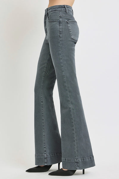 RISEN DARK GREY HIGH RISE FLARE PANTS GEMMA