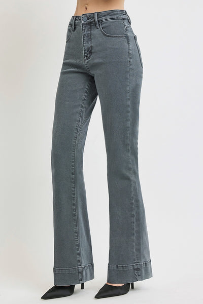 RISEN DARK GREY HIGH RISE FLARE PANTS GEMMA