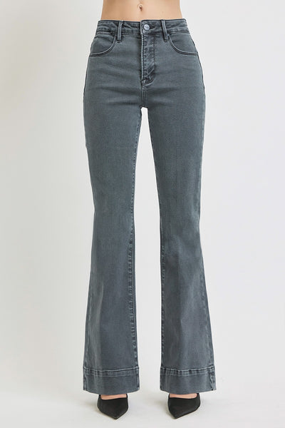 RISEN DARK GREY HIGH RISE FLARE PANTS GEMMA