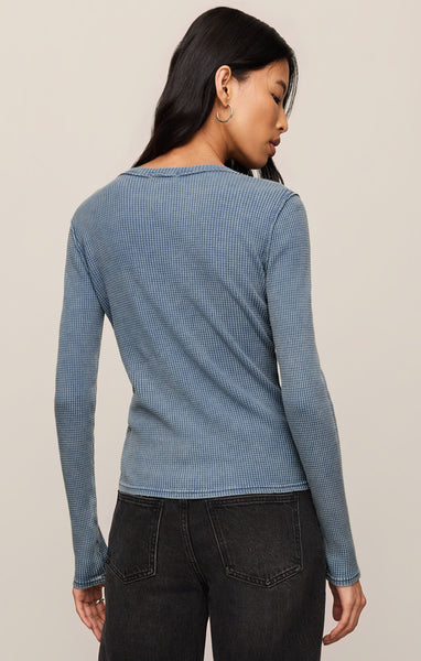 Z SUPPLY ARLET MINI THERMAL TOP MINERAL BLUE