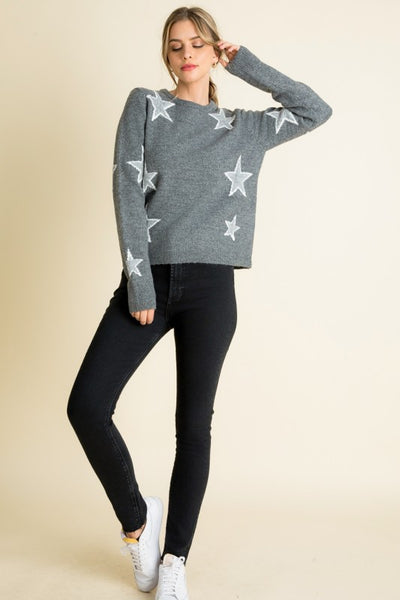 THML CHARCOAL GREY STAR SWEATER