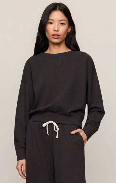 Z SUPPLY CLUBHOUSE SWEATSHIRT ASH BLACK