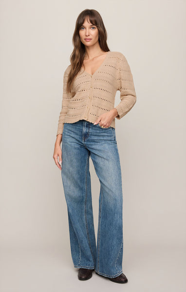 Z SUPPLY AVEN CROCHET CARDIGAN IN SOFT ECRU