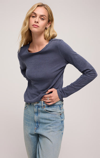 Z SUPPLY ARLET SLUB TOP WASHED BLUE