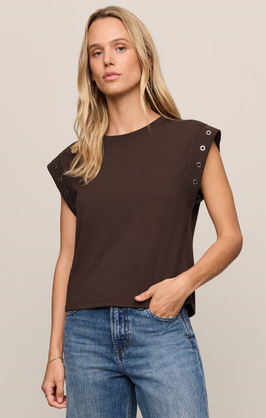 Z SUPPLY CAMINO GROMMET TOP DARK CHOCOLATE