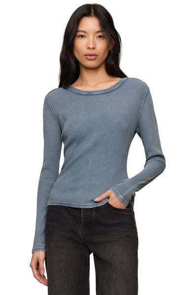 Z SUPPLY ARLET MINI THERMAL TOP MINERAL BLUE