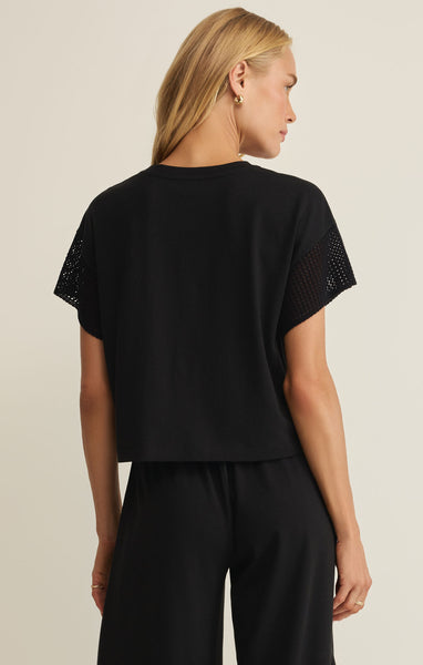 Z SUPPLY BANYAN CROCHET TOP BLACK