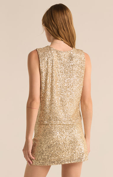 Z SUPPLY SLOANE SEQUIN TOP CHAMPAGNE