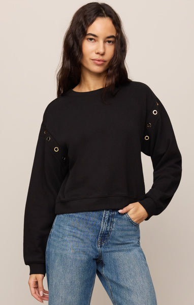 Z SUPPLY AXEL GROMMET SWEATSHIRT BLACK