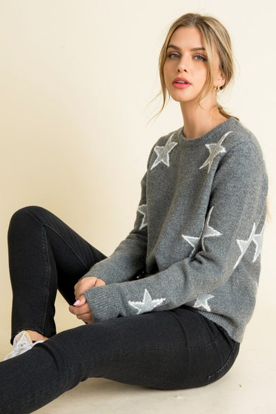 THML CHARCOAL GREY STAR SWEATER