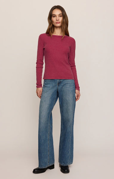Z SUPPLY ARLET MINI THERMAL TOP RED DAHLIA