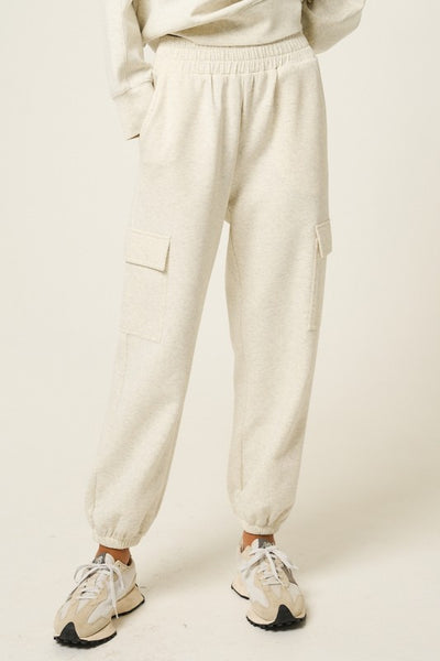 SOFT STRETCH CUFFED JOGGERS LT HEATHER