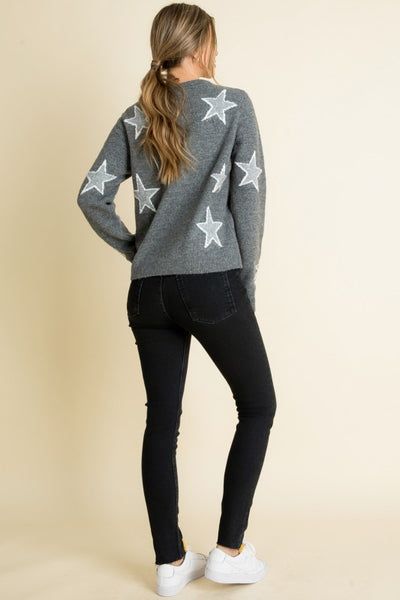 THML CHARCOAL GREY STAR SWEATER