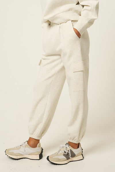 SOFT STRETCH CUFFED JOGGERS LT HEATHER