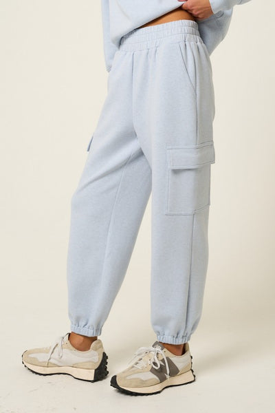 SOFT STRETCH CUFFED JOGGERS LT BABY BLUE