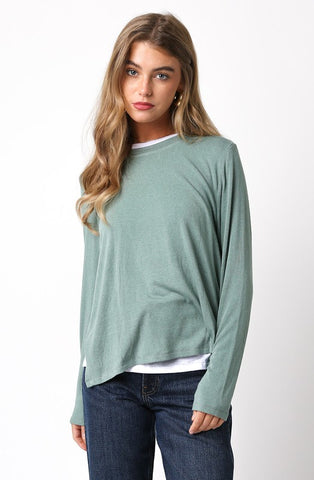 OLIVACEOUS ILLUSION CREW NECK BASIL WHITE