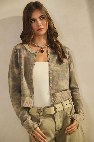 CAMO OUT STITCHES CARDIGAN