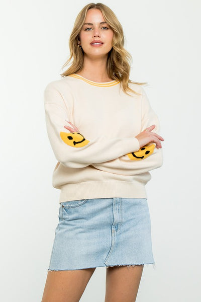 THML CREAM SMILEY STRIPED SWEATER FINAL SALE