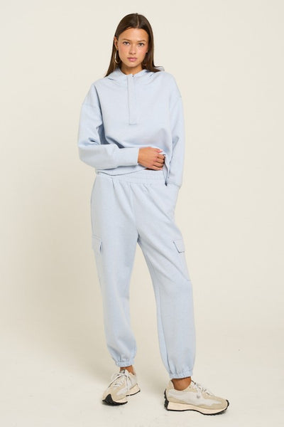 SOFT STRETCH CUFFED JOGGERS LT BABY BLUE