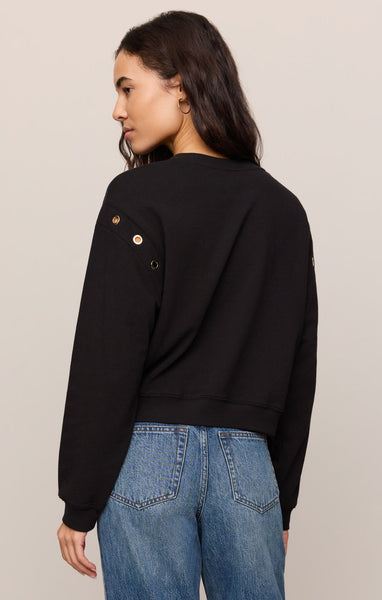 Z SUPPLY AXEL GROMMET SWEATSHIRT BLACK