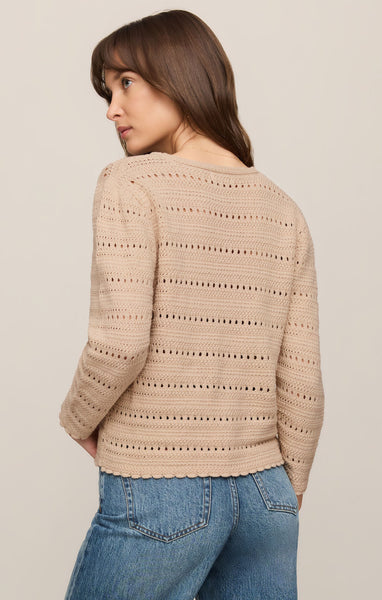 Z SUPPLY AVEN CROCHET CARDIGAN IN SOFT ECRU