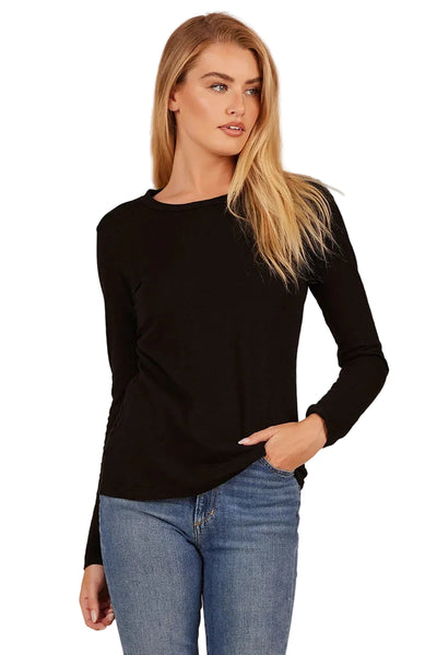 BOBI BLACK SLIM LONG SLEEVE TOP