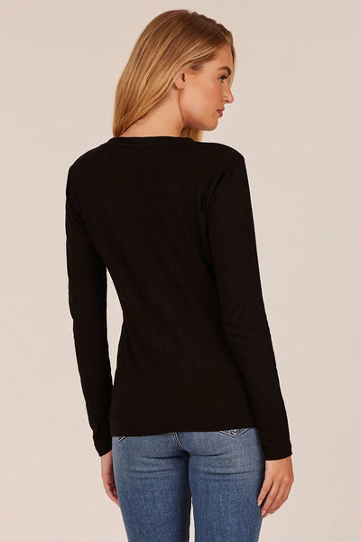 BOBI BLACK SLIM LONG SLEEVE TOP