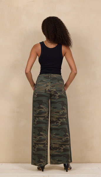 VINTAGE HAVANA FOREST CAMO TENCEL WIDE LEG PANT