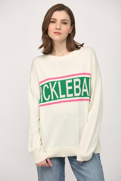 FATE CREAM PICKLEBALL CREW NECK SWEATER