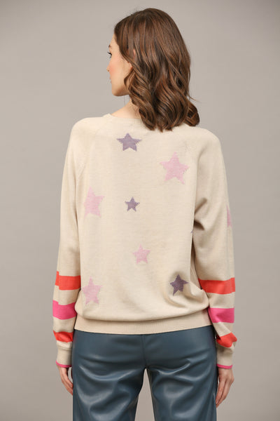 FATE STAR INTARSIA SWEATER TAUPE