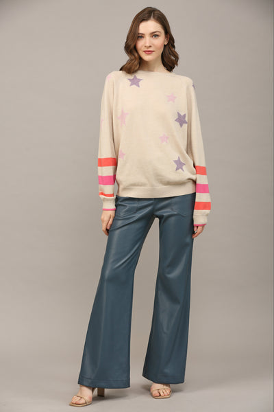 FATE STAR INTARSIA SWEATER TAUPE