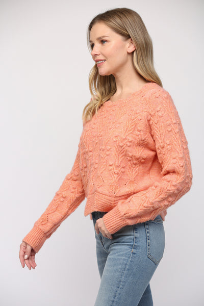 FATE SHERBET SCALLOP POM SWEATER