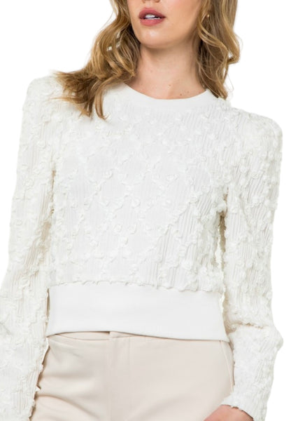 THML CREAM LACE DETAILED TOP