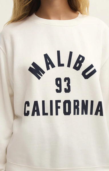 Z SUPPLY MALIBU BOYFRIEND SWEATSHIRT SEA SALT