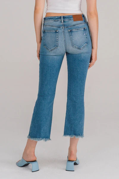 HIDDEN FRAYED HEM STRETCH CROP FLARE CASEY