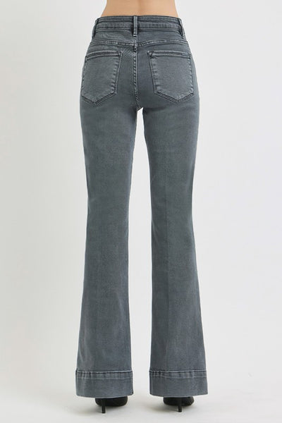 RISEN DARK GREY HIGH RISE FLARE PANTS GEMMA