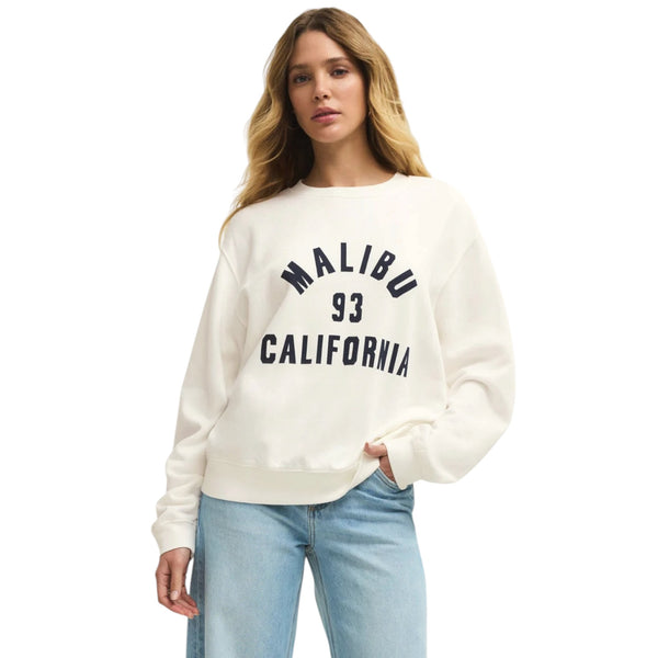 Z SUPPLY MALIBU BOYFRIEND SWEATSHIRT SEA SALT