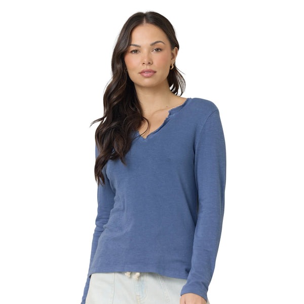 VINTAGE HAVANA PIGMENT DYE LONG SLEEVE BLUE JEAN