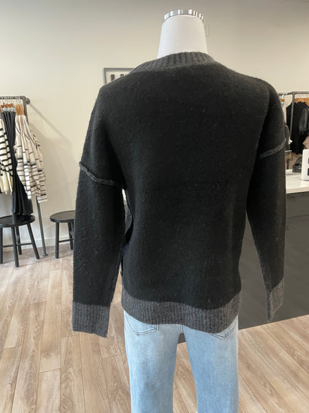 THEO & SPENCE BLACK WITH CHARCOAL SWEATER FINAL SALE