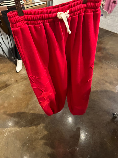 VINTAGE HAVANA SCARLET FLEECE JOGGER STAR APPLIQUE