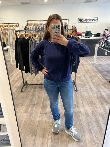 HASHTTAG SOFT MINERAL WASH SWEATSHIRT INDIGO