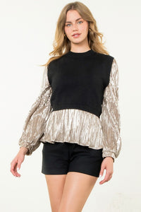 THML BLACK METALLIC TOP