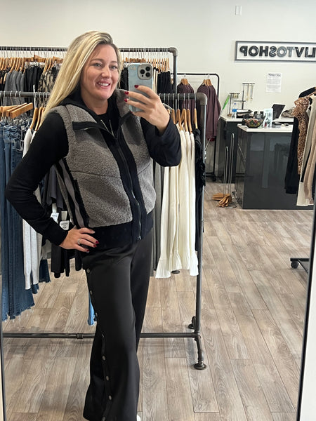 ELAN ZIP UP VEST GREY BLACK