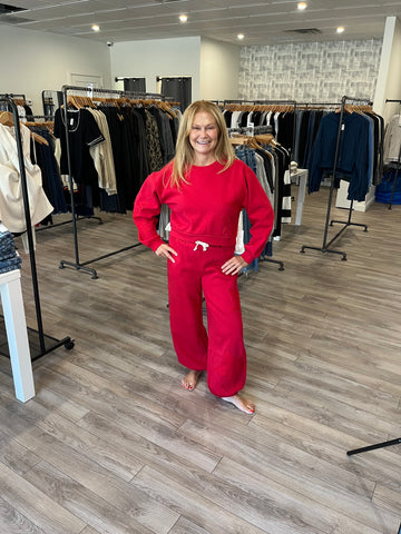 VINTAGE HAVANA SCARLET FLEECE JOGGER STAR APPLIQUE