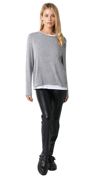 OLIVACEOUS ILLUSION CREW NECK GREY WHITE