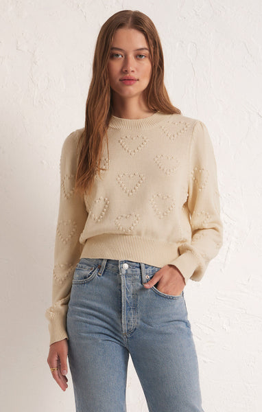 Z SUPPLY ALL WE NEED IS LOVE SWEATER SANDSTONE