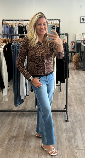 OLIVACEOUS CHRISSY LEOPARD CARDIGAN